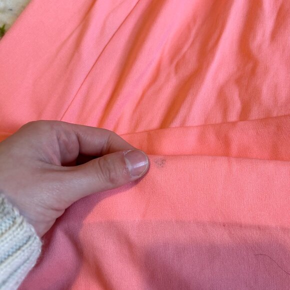 1970s prairie maxi dress in pale pink with butterfly cap sleeves and empire wais - Picture 12 of 16